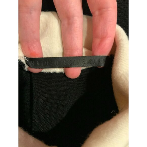 Haider Ackermann Black 100% Wool Sweater W/ Cream Turtleneck, Size Medium - Picture 8 of 10